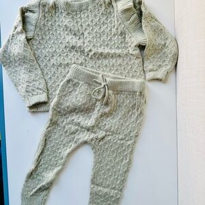 Rylee + Cru Knit Sweater Set Sage Green